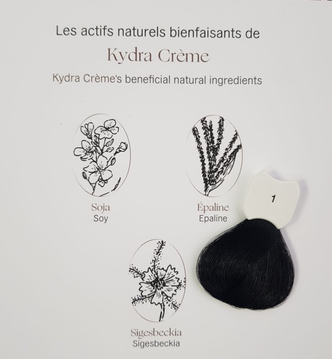 Kydra Crème 1/ Black Hair Colore Treatment Cream Стойкая крем-краска для волос 60 мл