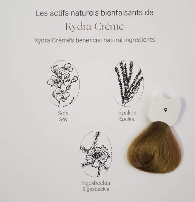 Kydra Crème 9/Very Light Blonde Hair Colore Treatment Cream Стойкая крем-краска для волос 60мл Kydra Crème 9/Very Light Blonde Hair Colore Treatment Cream Стойкая крем-краска для волос 60мл
